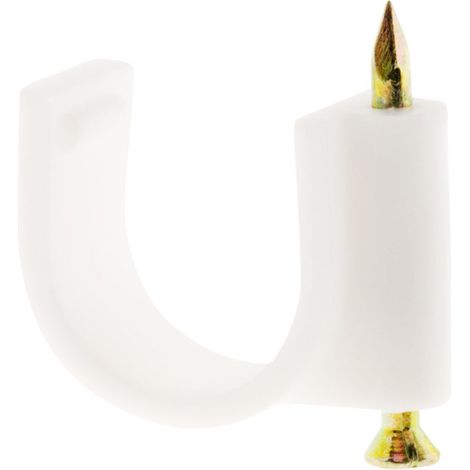 Lot de 20 crochets fixation Ø12mm - Blanc - Zenitech
