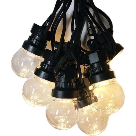 Bombillas tipo globo, guirnalda de luces LED, diseño impermeable, transparentes, enchufe europeo, 36 m, 50 bombillas. (1/2)