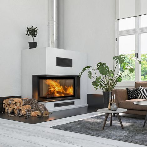 Kamineinsatz aus Stahl KRATKI MBM links 10 kW Ø 200 (1/5)