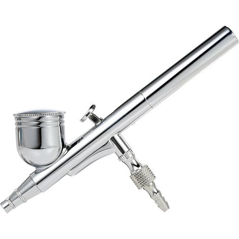 KKmoon Professionnel Alimentation Gravité Double Action Aérographe pour Peinture Art Tatouage Manucure Maquette Modélisme 0.3mm 7cc