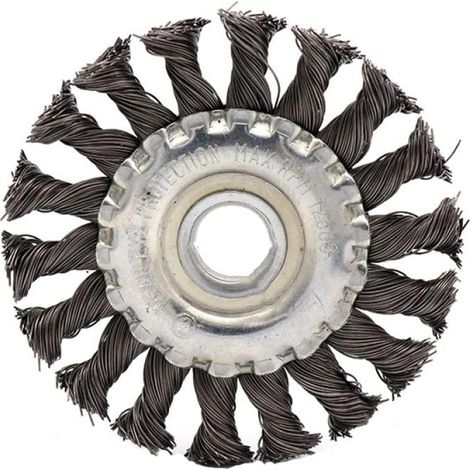 Dapetz ® Steel Twist-Knot Wheel 115mm M14 x 2 for Abrasive Grinding Paint Rust Removal descaling, deburring, Metal & Stone Working, Cleaning Use with Angle Grinders (1/5)