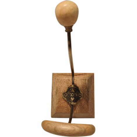 Signes Grimalt Perchero Adorno Pared Percha 1 Pomo Percheros Marrón 19x11x22cm 32612