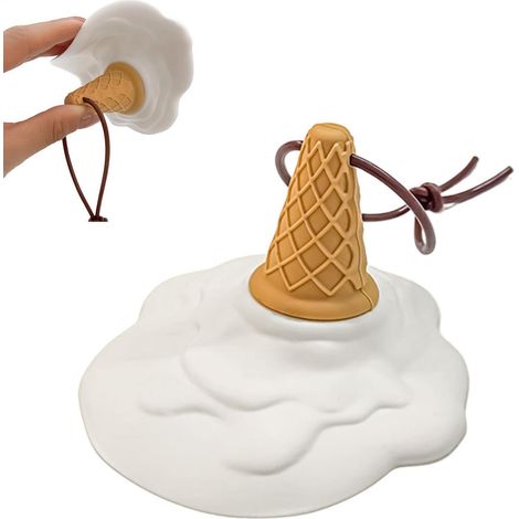 Door Stop Protector, Non Slip Pad, Ice Cream Shape, Wall Accessory, Stylish Room Fixture, Portable Floor Tool, Easy Install Supply, for Home Office School Bathroom Entrance 3.94x3.94x2.05 inches (1/5)