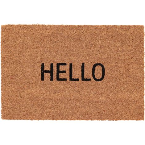 Fußmatte aus Kokosfaser mit Aufschrift "Hello" (1/5)