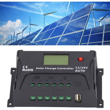 HP Serie 20A 12V/24V PWM Solar-Lade-/Entladeregler mit LED-Anzeige und USB-Anschluss (1/5)