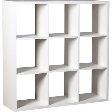 Estantería Levnova 105, Blanco molet, Abierta sin pared trasera, Aglomerado laminado, Número de puertas: 0, Número de cajones: 0, 114x114x33cm (1/2)