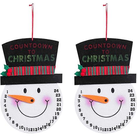 Lot de 2 décorations de Noël suspendues : calendrier bonhomme de neige, décoration pour la maison et les fêtes-M (1/3)