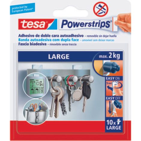 FASCIA BIADESIVA FORTE TESA POWERSTRIPS 10 PZ Q.TA 15