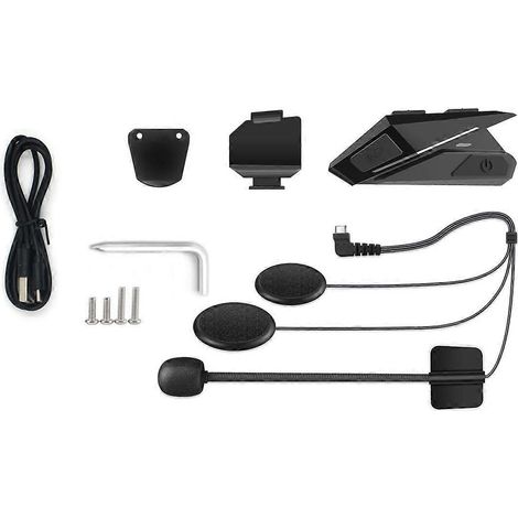 Écouteurs stéréo sans fil Bluetooth 5.0 avec micro et réduction de bruit pour casque de moto, avec intercom et micro intégrés. (1/4)