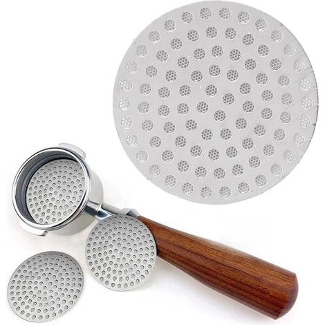 Filtre à café gravé, écran de distribution d'eau secondaire double couche de 100 μm, filtre à café de remplacement réutilisable, 53,5 mm. (1/5)