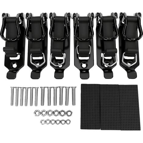 Support de pelle de toit, 6 pièces, Kit de support de montage de pince en caoutchouc métallique robuste pour voiture camion SUV ATV RV bateau stockage de Garage (1/5)