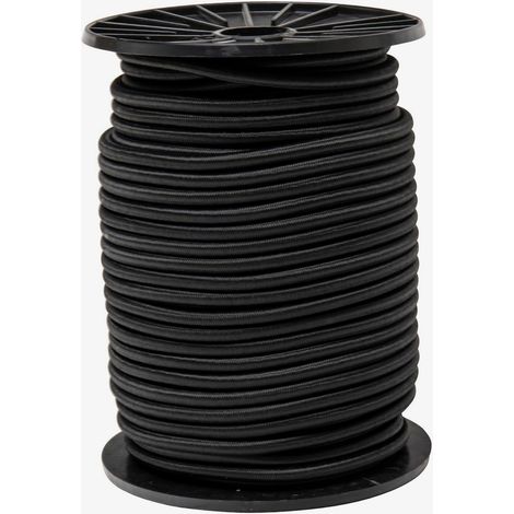 Werka Pro – Tendeur élastique noir 6mm x 50m – Caoutchouc et polypropylène – Résistant aux UV – Pour bâches et housses