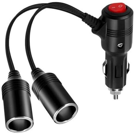 Double Prise Allume-Cigare avec Interrupteur,Distributeur Allume-Cigare,Adaptateur 12V/24V Prise Allume-Cigare,pour Voiture,Moto