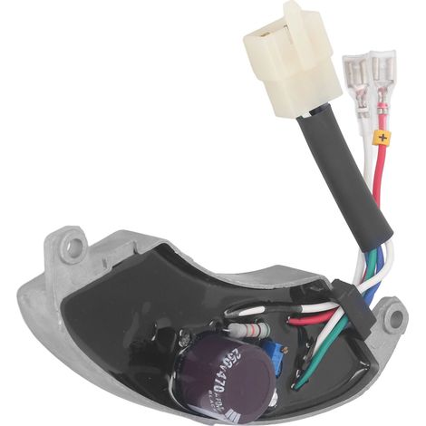 Régulateur de tension automatique AVR5-1A20Z-1, monophasé, boîtier en aluminium, 6 fils, 250 V/470 µF. Convient aux groupes électrogènes de 3 kW et 5 kW. (1/5)