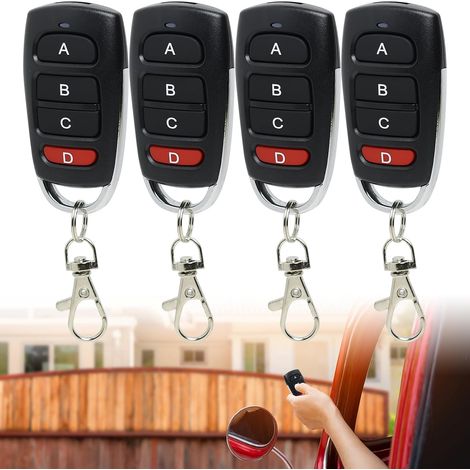 4 pièces Telecommande Universelle Portail 433 Mhz, Duplicateur Porte de Garage Telecommande à 4 Boutons, Portée 10m, Compatible avec Multiples Dispositifs (1/5)