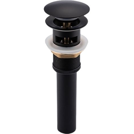 Bonde de Lavabo Pop-Up Chromée pour Salle de Bain, Bouchon Universel avec Trop-Plein,noir