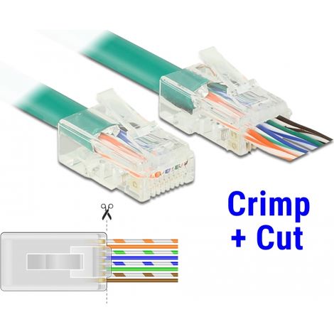 Delock Crimpado y Corte RJ45 macho Cat.6 UTP, 20 piezas