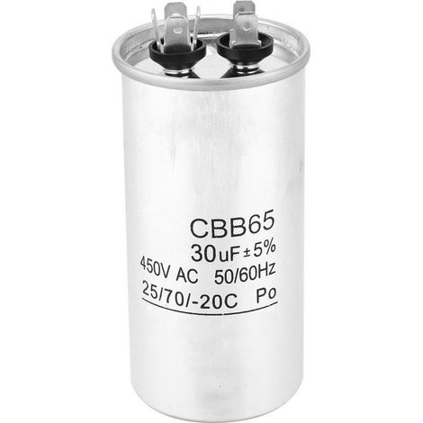 Condensateur électrolytique CBB65 30µF 450V pour démarrage moteur homopolaire de compresseur (1/5)