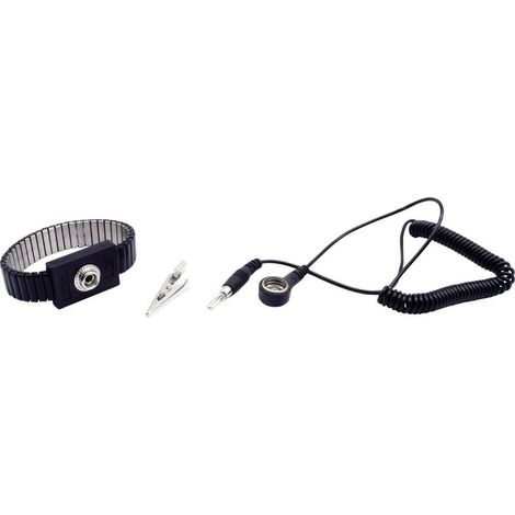 Quadrios Cinturino da polso ESD Nero Connettore a pressione 10 mm (1/4)