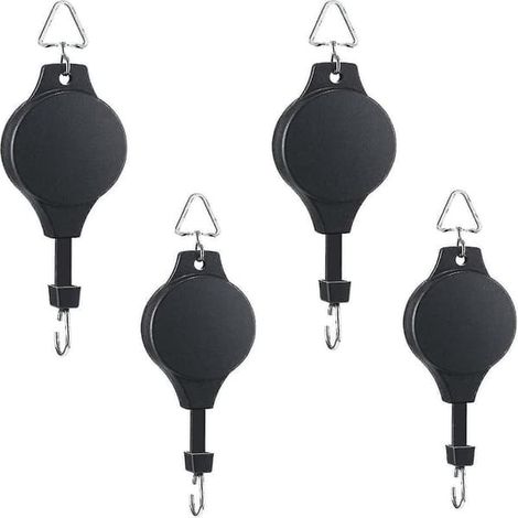 Lot de 4 supports pour plantes, suspensions réglables, paniers suspendus pour jardin, pots et mangeoires à oiseaux de différentes tailles (1/5)