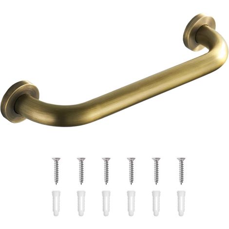 Massiver Haltegriff aus Messing fürs Badezimmer, 30 cm langer, ausbalancierter Absturzschutzgriff für Behinderte, Senioren, Schwangere und Kinder