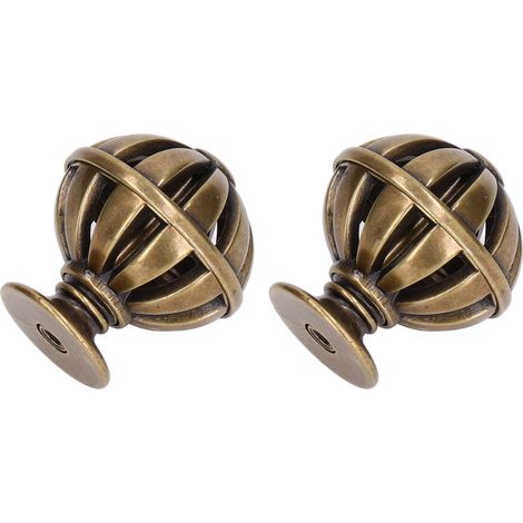 Lot de 2 boutons de meuble en forme de cage à oiseaux, en alliage de zinc, pour tiroir ou armoire, idéal pour la décoration intérieure. Modèle 366, couleur bronze. (1/5)