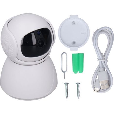 Caméra de Surveillance WiFi 360° HD Vision Nocturne Détection de Mouvement Interphone pour Bébé Animal de Compagnie