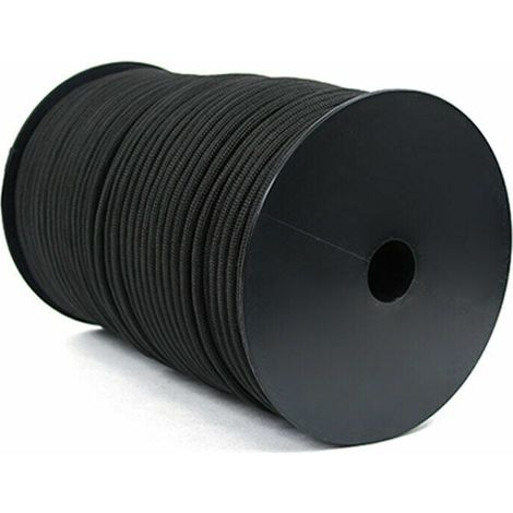 Paracord Seil Typ 550 ab 100 m - 9 Stränge - Ideal für Zelte, Rettung und Wandern - Fallschirmseilrolle (Schwarz) (1/5)