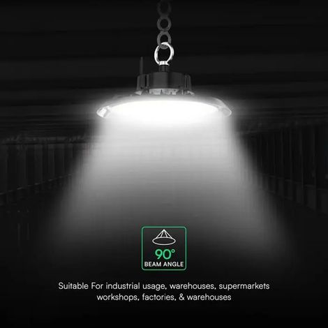 V-TAC Campana Industriale LED Chip CREE 150W 160LM/W UFO Nera 6500K IP65 (1/5)
