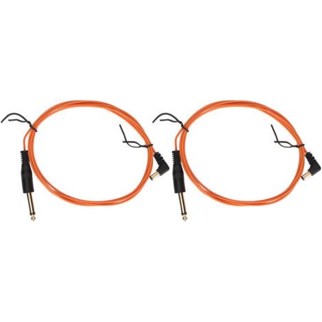 2 pièces câble de machine à tatouage 1,8 m, connecteur DC tête coudée, transmission stable, diamètre 2,2 mm, couleur orange