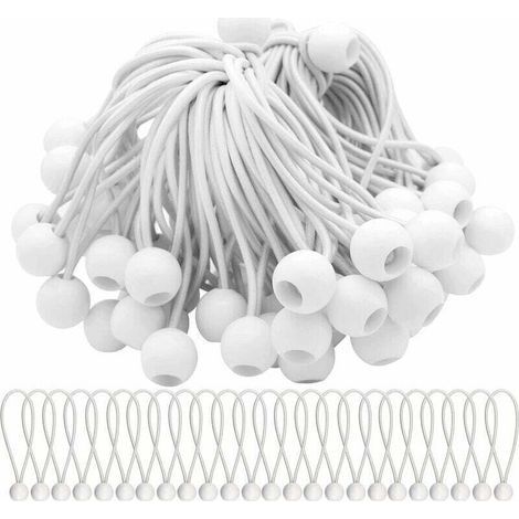 Lot de40 Tendeur Elastique Cordons Élastiques avec Boules Sandow Elastique Boules Elastiques pour chapiteaux, tentes, bannières et bâches (1/4)