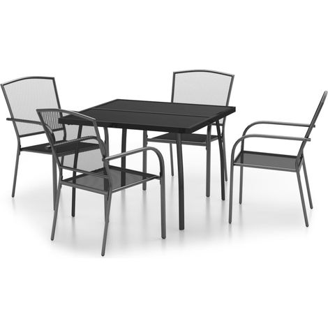 Ensemble à manger de jardin 5 pcs,Salon de jardin anthracite acier CFW87314 (1/5)