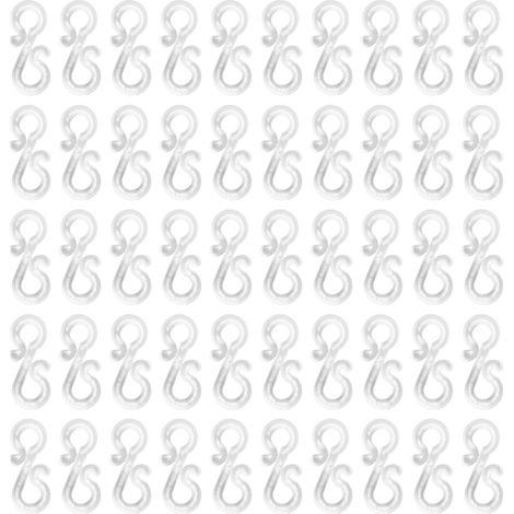 50 crochets pour gouttières, crochets en plastique transparents, fixation sans outil pour guirlandes lumineuses extérieures, décoration Noël et événements (1/5)