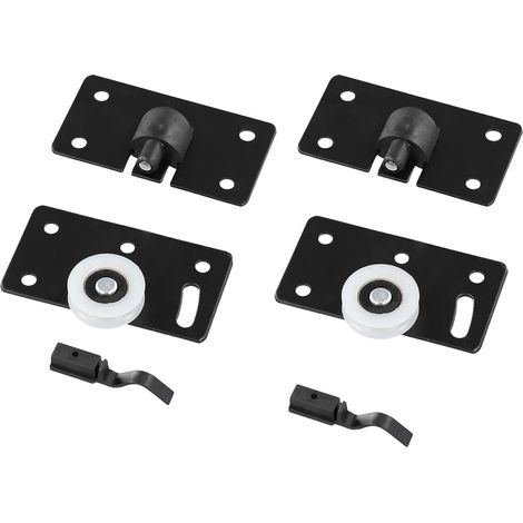 Set of 2 adjustable nylon sliding door rollers for closets, wardrobes, and top-hung bypass doors quiet and sturdy replacement rail, 74.5 mm (1/5)