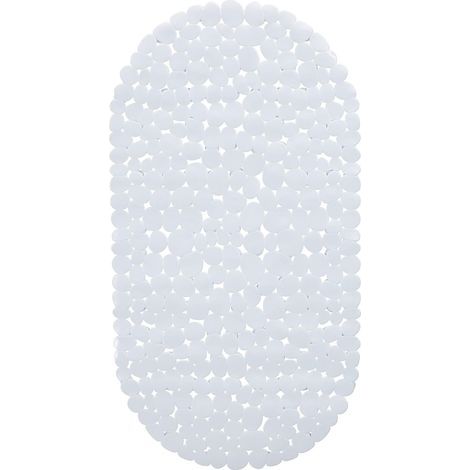 Non-slip bath mat, stone look, with suction cups, washable, L x W: 36 x 68 cm, white (1/5)