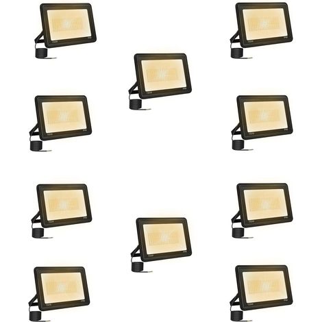 10 Pièces Projecteur Led Extérieur 150W, Spot Led Exterieur 15000LM 3000K Blanche Chaude IP66 ImperméAble Projecteur Exterieur Pour Jardin Garage Patio Grange Cour (1/5)