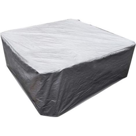Couverture de piscine carrée, housse résistante aux UV Oxford pour spa extérieur, couverture de bain à remous étanche à la poussière, argent, 240x240x85cm