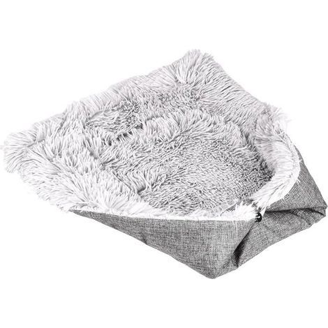 2-in-1 Washable Pet Mat & Soft Pillow, Cozy Bed for Cats & Small Dogs, 60x50cm, Gray Multicolor