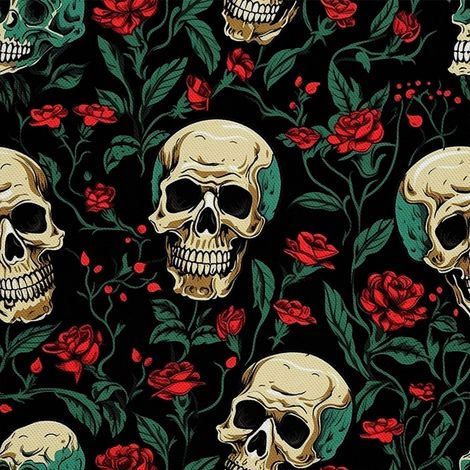 Tela decorativa para exteriores Oxford - Motivo de calavera I DX4900 (1/5)