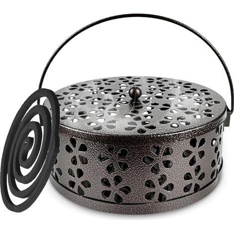 Soporte para espirales antimosquitos con asa, portátil, de metal - Soporte para espirales para sala de estar, dormitorio, exteriores (1/5)