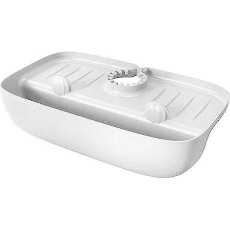 Tapis de Drainage de robinet, anti-déversement, support de rangement pour éponge à savon, tampon de séchage pour cuisine, salle de bains, comptoir d'évier blanc (1/5)