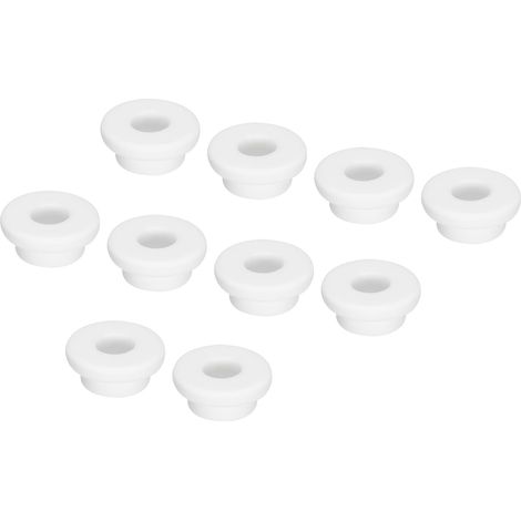 10Pcs Passe Fil Caoutchouc Œillet de Type T Diamètre d'Installation 24mm (31x14x14mm) Passe-Câble Bouchons d'Étanchéité Flexibles pour Trou de Câbles, Blanc (1/5)