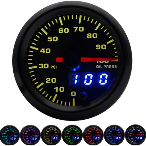 Manomètre de pression d'huile 2 pouces (52 mm) à affichage numérique avec moteur pas à pas (1/5)