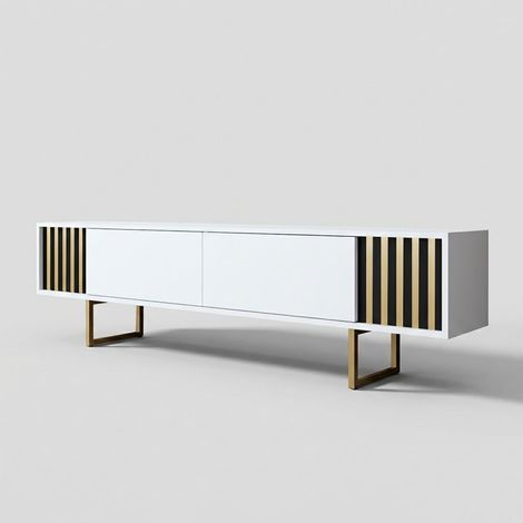 Mobili TV, tavolo TV, credenza bassa Stand Bianco Gold (1/5)