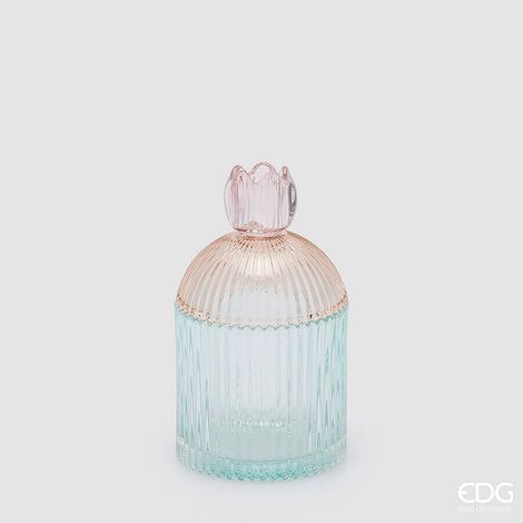 EDG Enzo De Gasperi Contenitore Decorativo a Righe Pink Mix H18,5 Ø10,5 cm – Decorazione Natalizia (1/5)