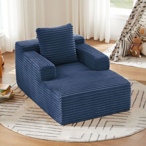 GagaChaise longue en velours côtelé bleu (1/5)