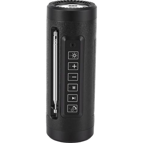 Lampe torche Bluetooth multifonctionnelle, enceinte portable sans fil, lecteur de musique étanche pour le cyclisme et les activités de plein air (noir) (1/5)
