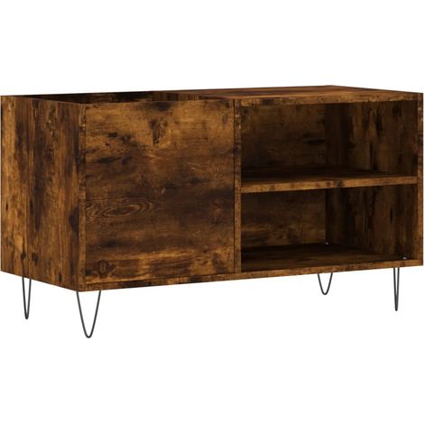 Armoire à disques - Meuble disques de rangement chêne fumé 85x38x48 cm bois d'ingénierie fr190 - Maison La Vie
