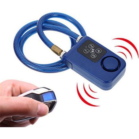 Serrure de SéCurité pour VéLo TéLéCommande Sans Fil Antivol Vibration Alarme Serrure Moto éLectrique Code ChaîNe Serrure Bleu (1/4)