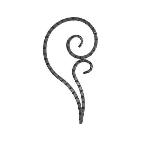 Riccio doppia martellato e saldato - Altezza 200mm Larghezza 100mm Piatto 12x6mm - Ferro battuto - Saldatura